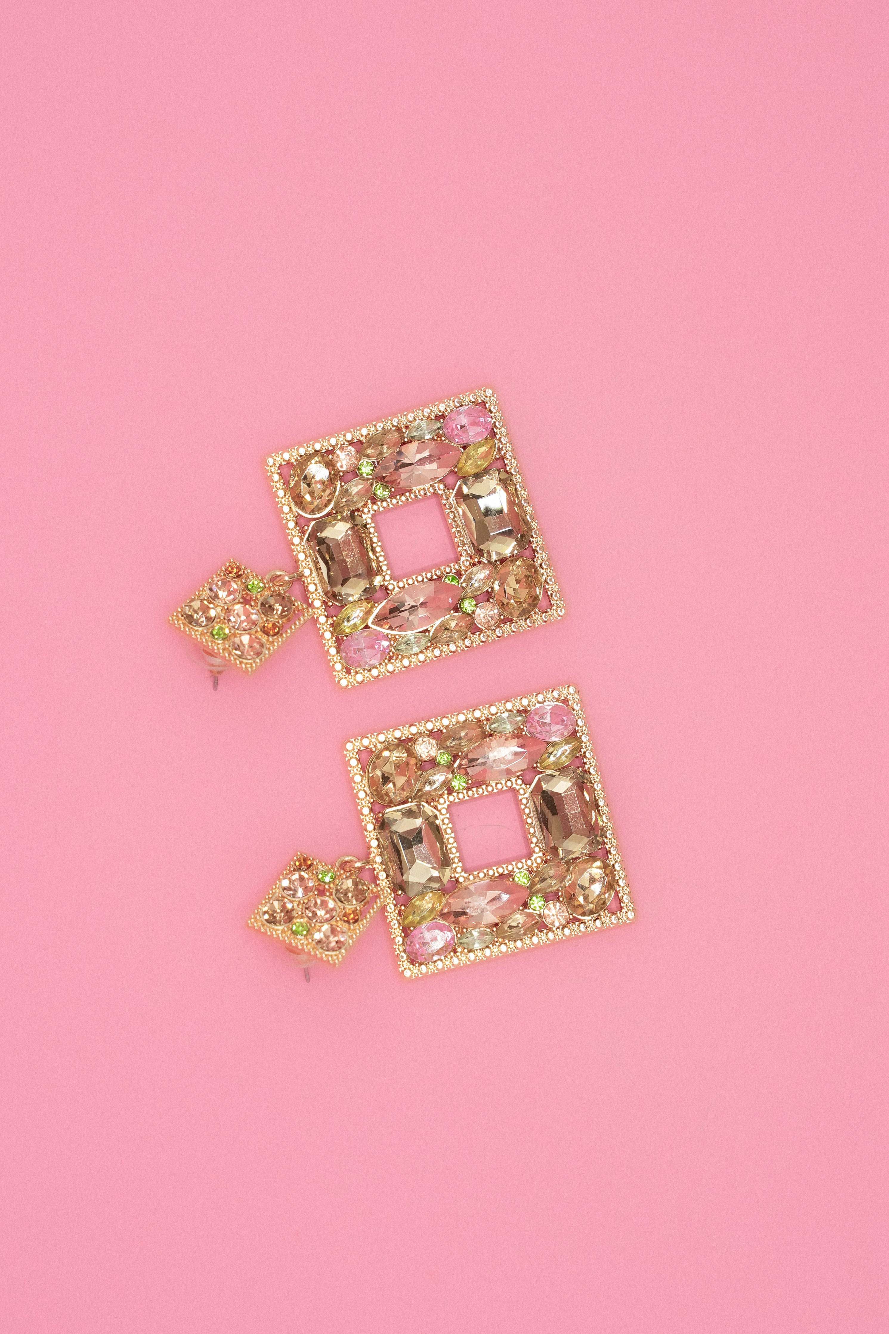 Square strass Earrings