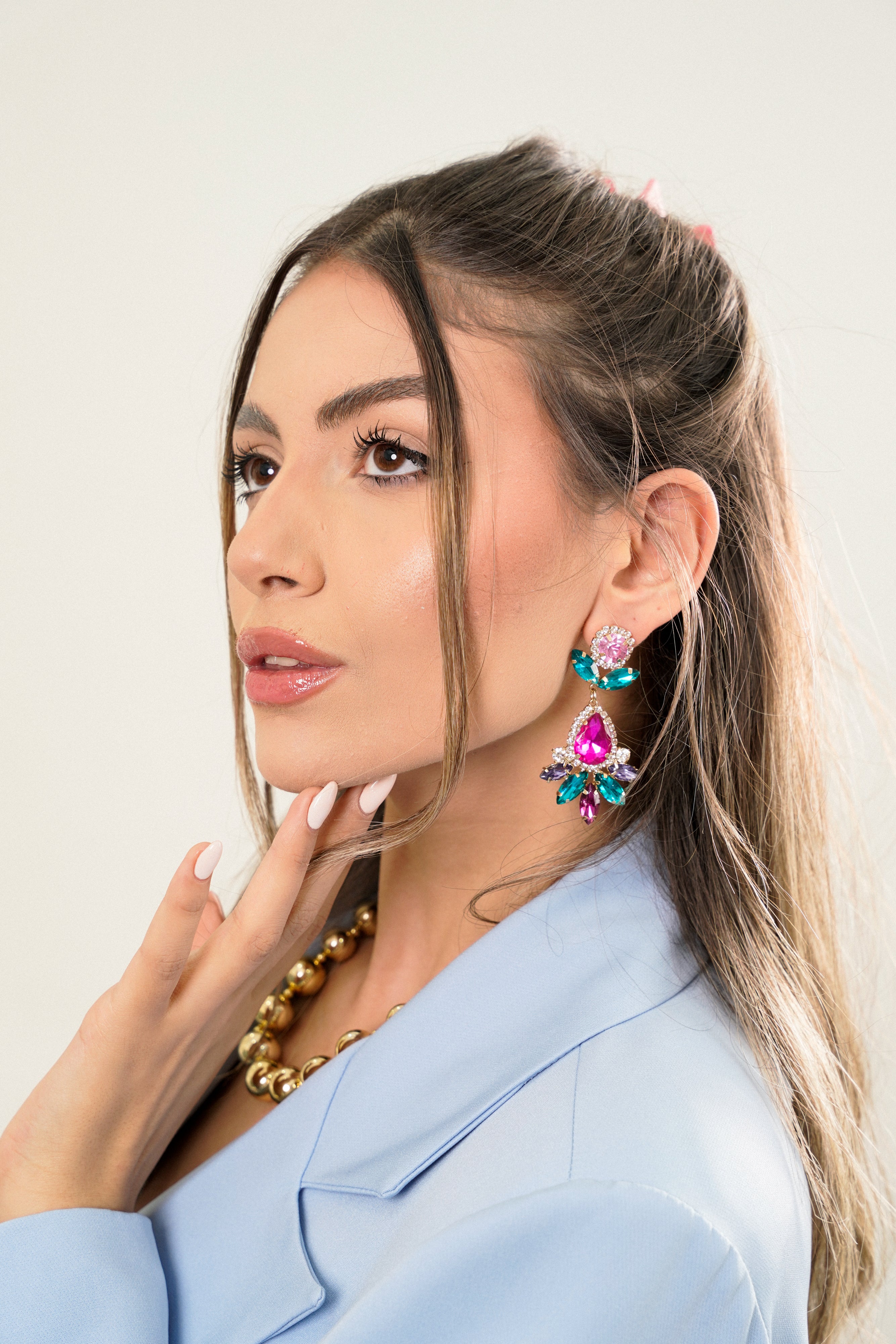 Lea Earrings - Fuchsia