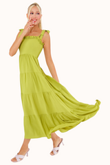 Lora Dress - Lime Green