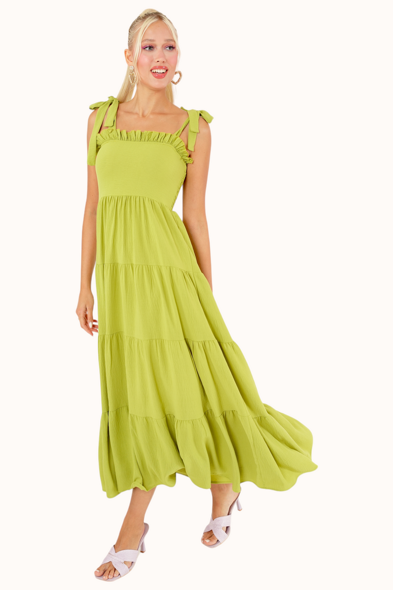 Lora Dress - Lime Green