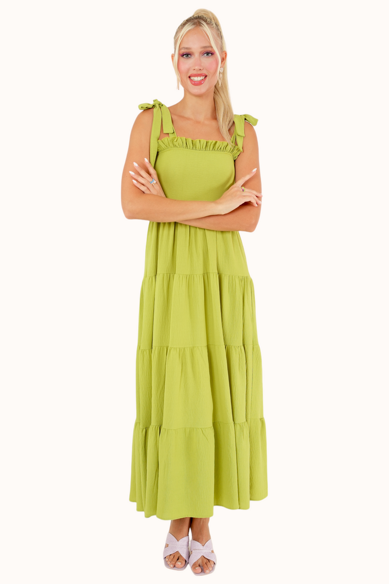 Lora Dress - Lime Green