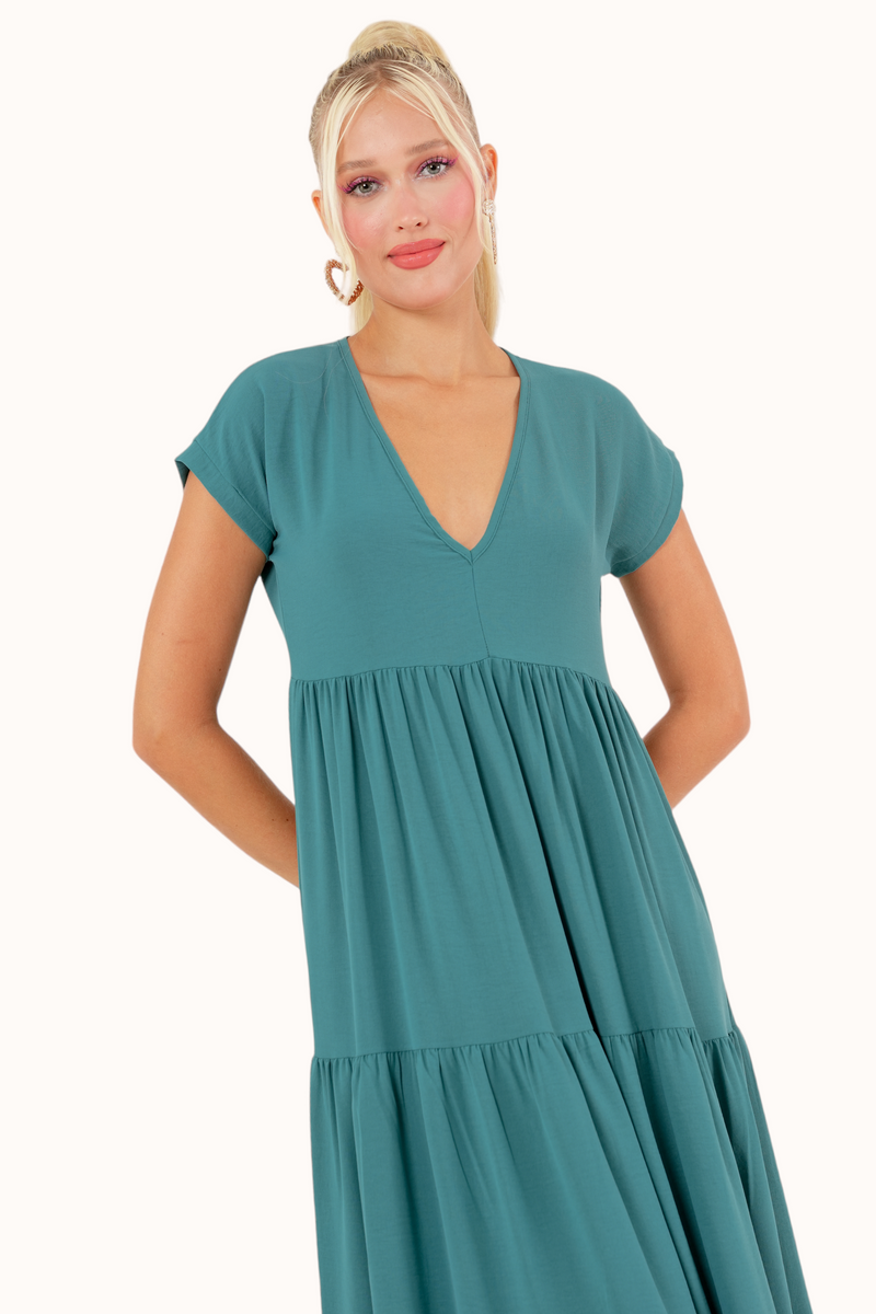 Ivy Dress - Petroleum Green