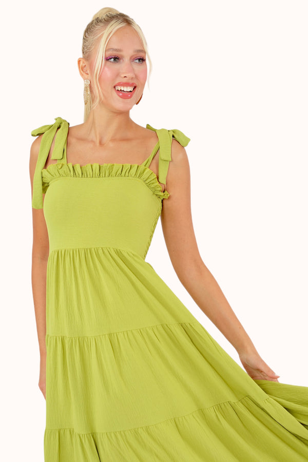 Lora Dress - Lime Green