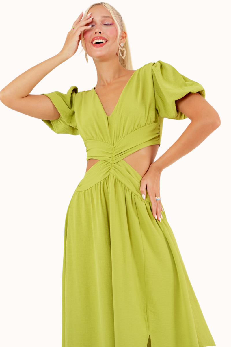 Olly Dress - Lime Green