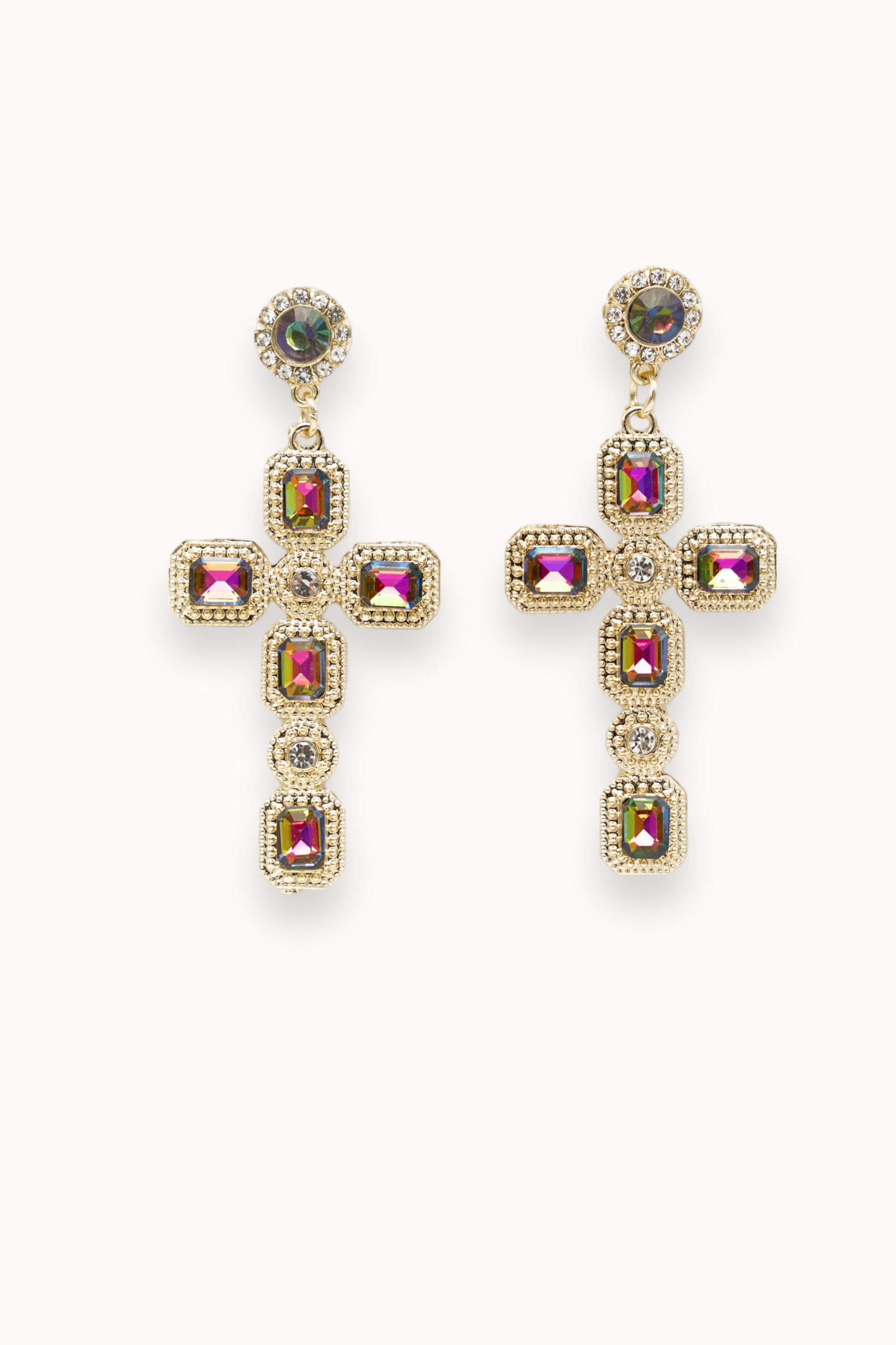 Cross Earrings - Fuchsia