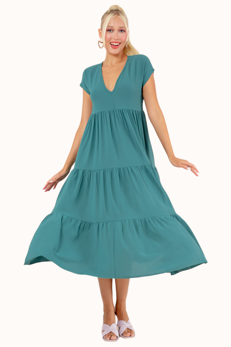 Ivy Dress - Petroleum Green