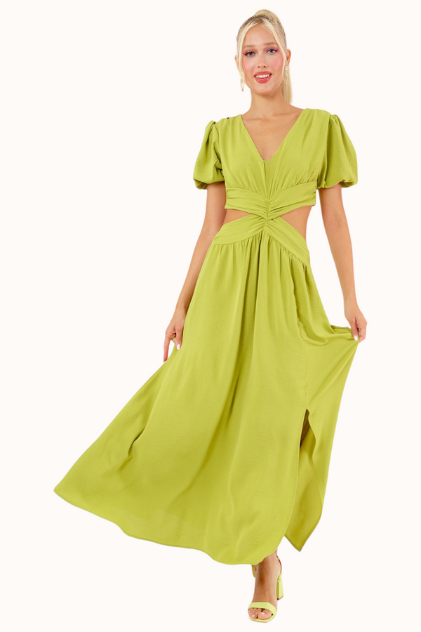 Olly Dress - Lime Green