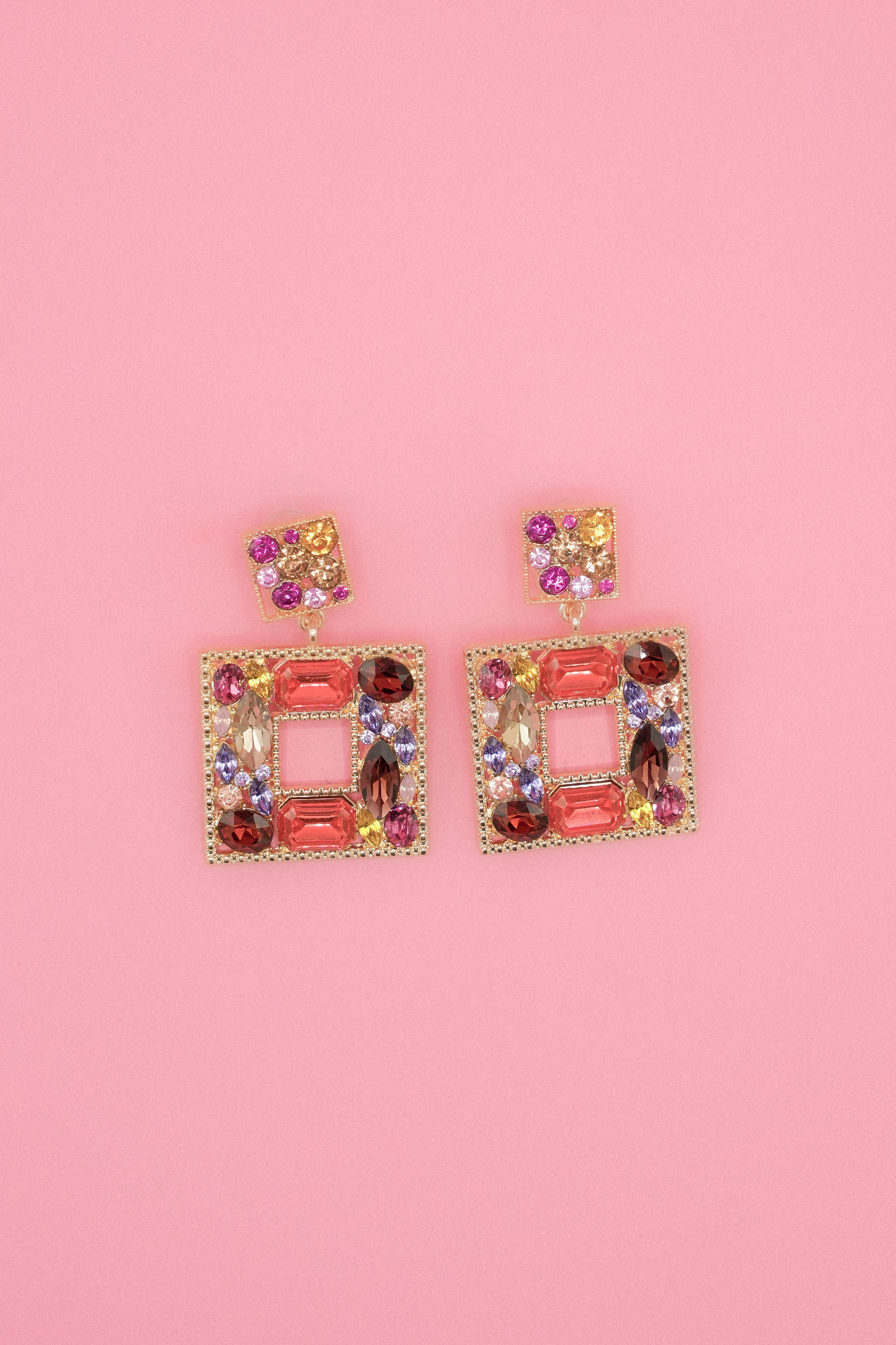 Square strass Earrings