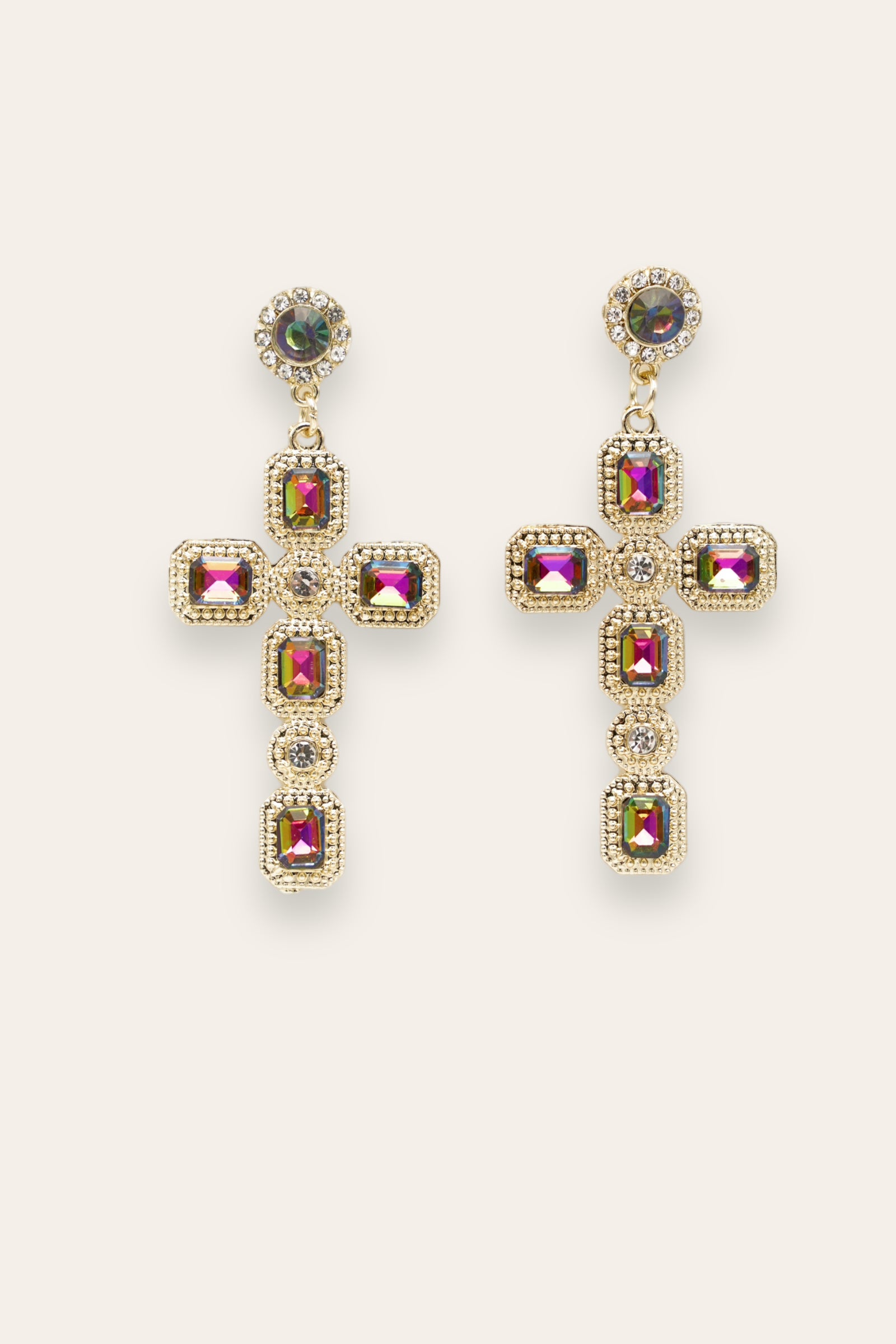 Cross Earrings - Fuchsia