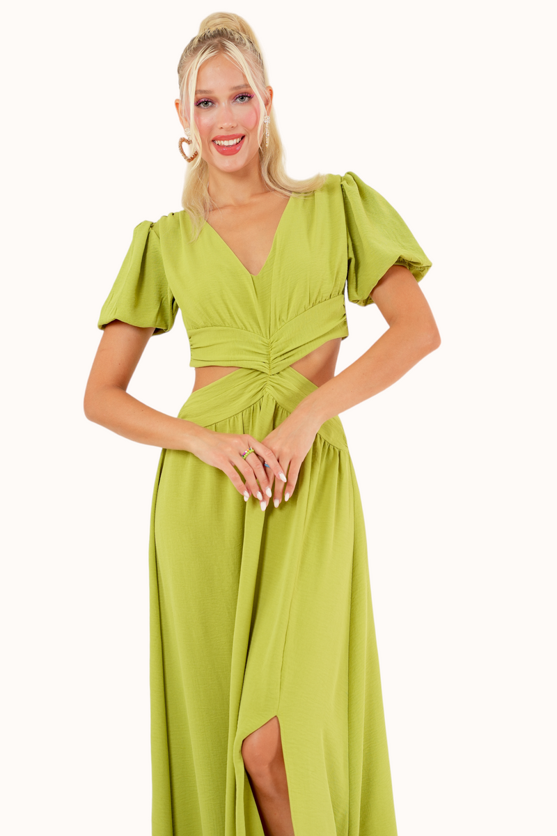 Olly Dress - Lime Green