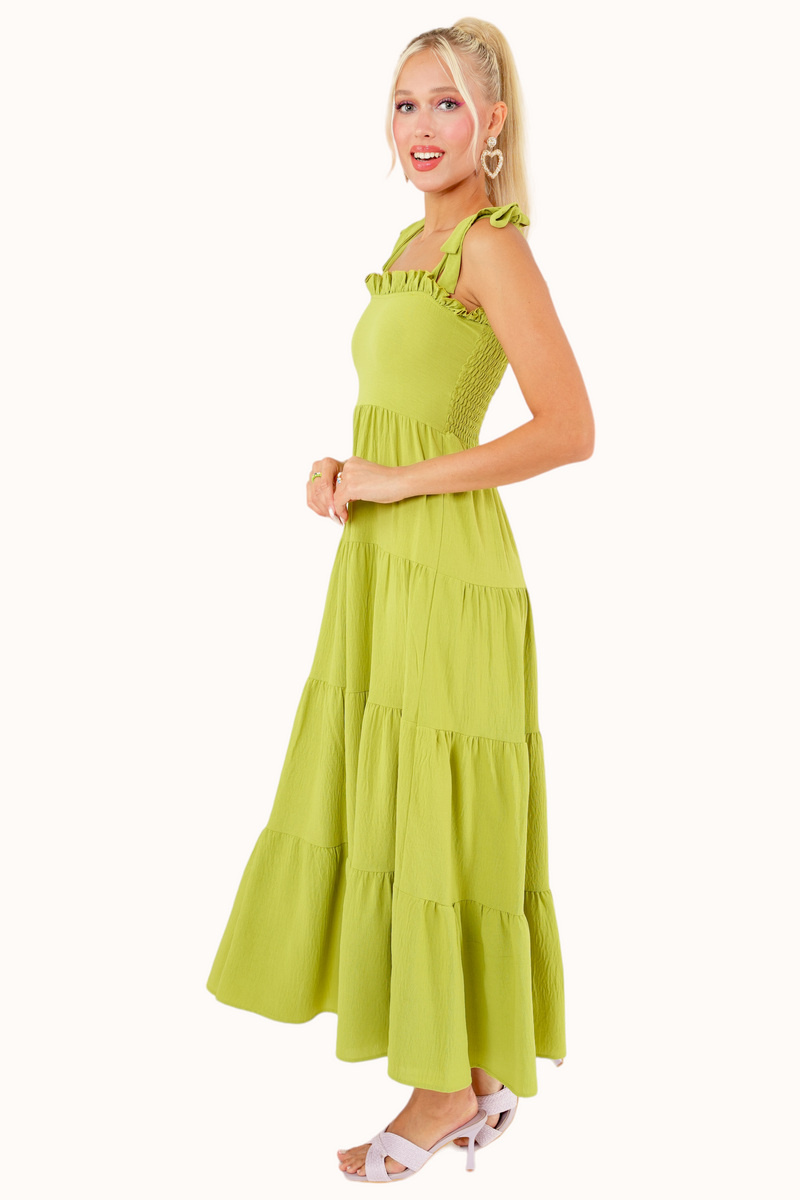 Lora Dress - Lime Green