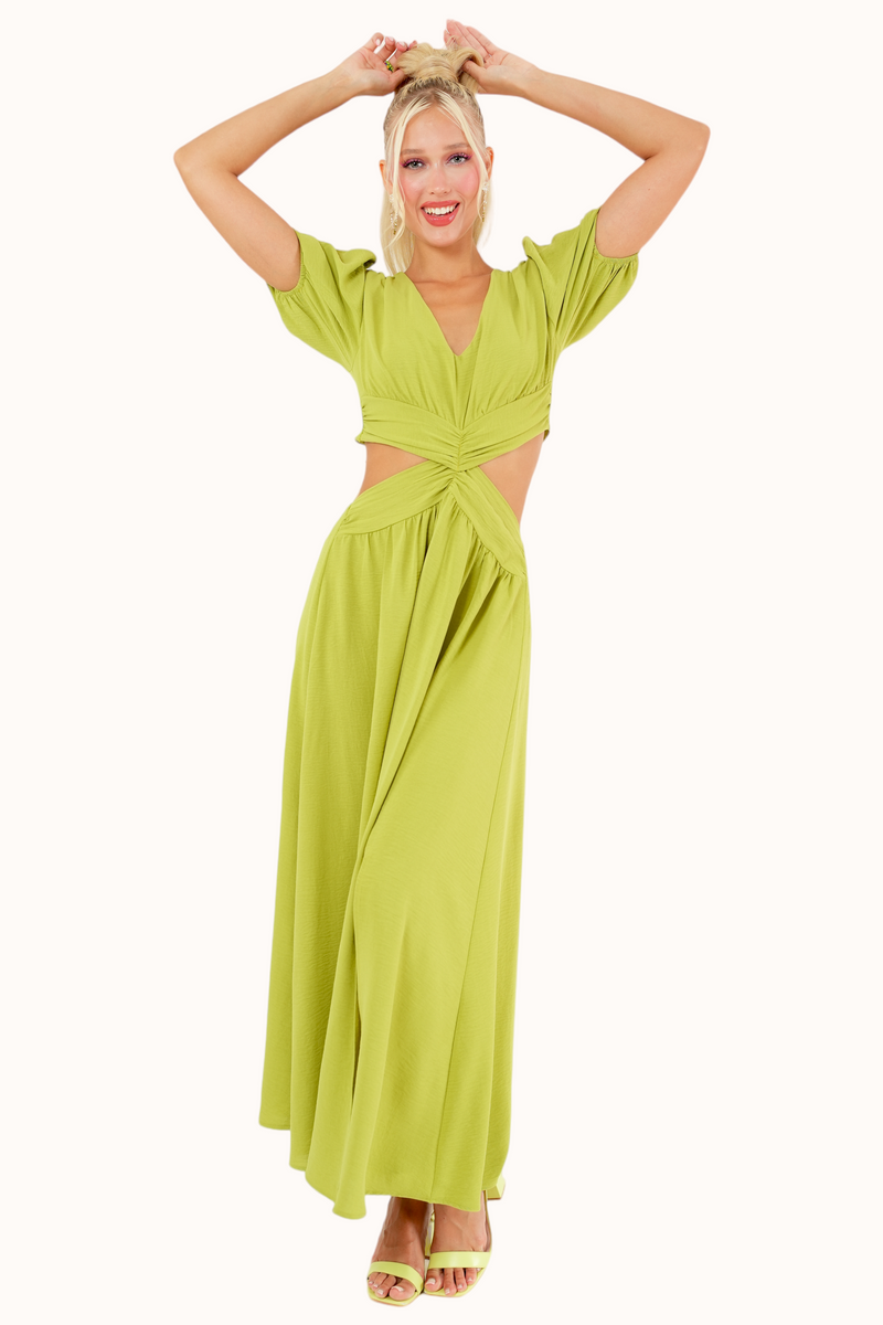 Olly Dress - Lime Green