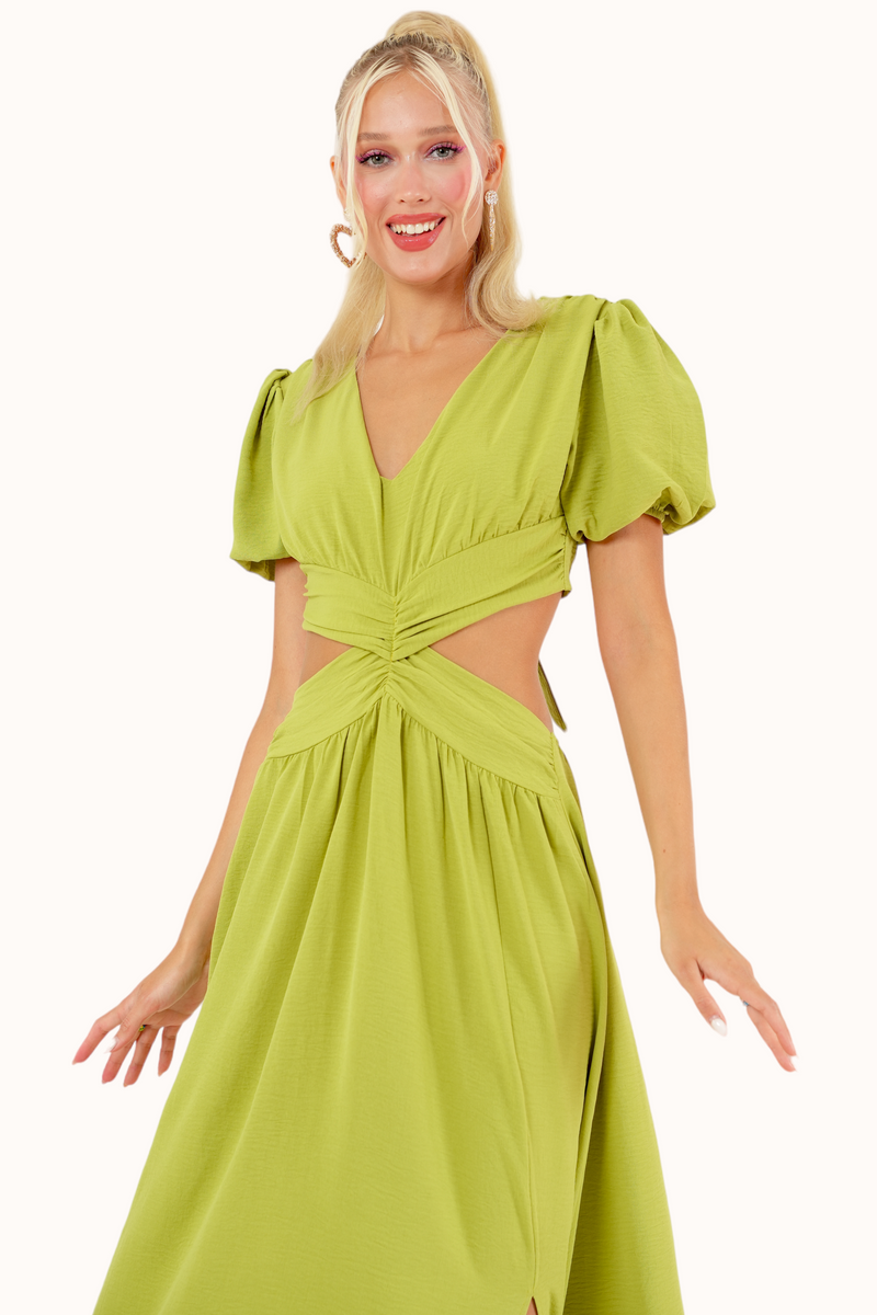 Olly Dress - Lime Green