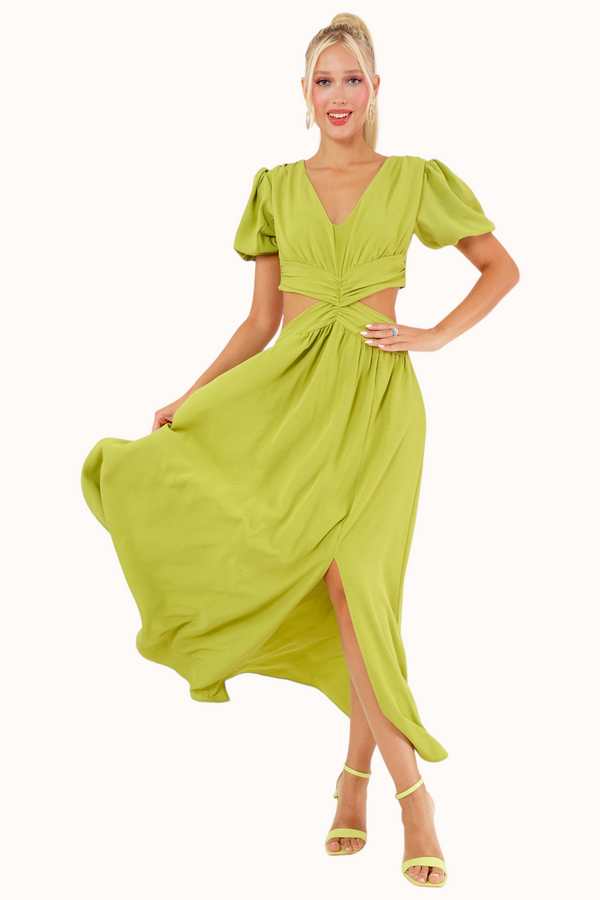 Olly Dress - Lime Green