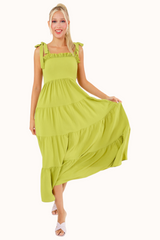 Lora Dress - Lime Green