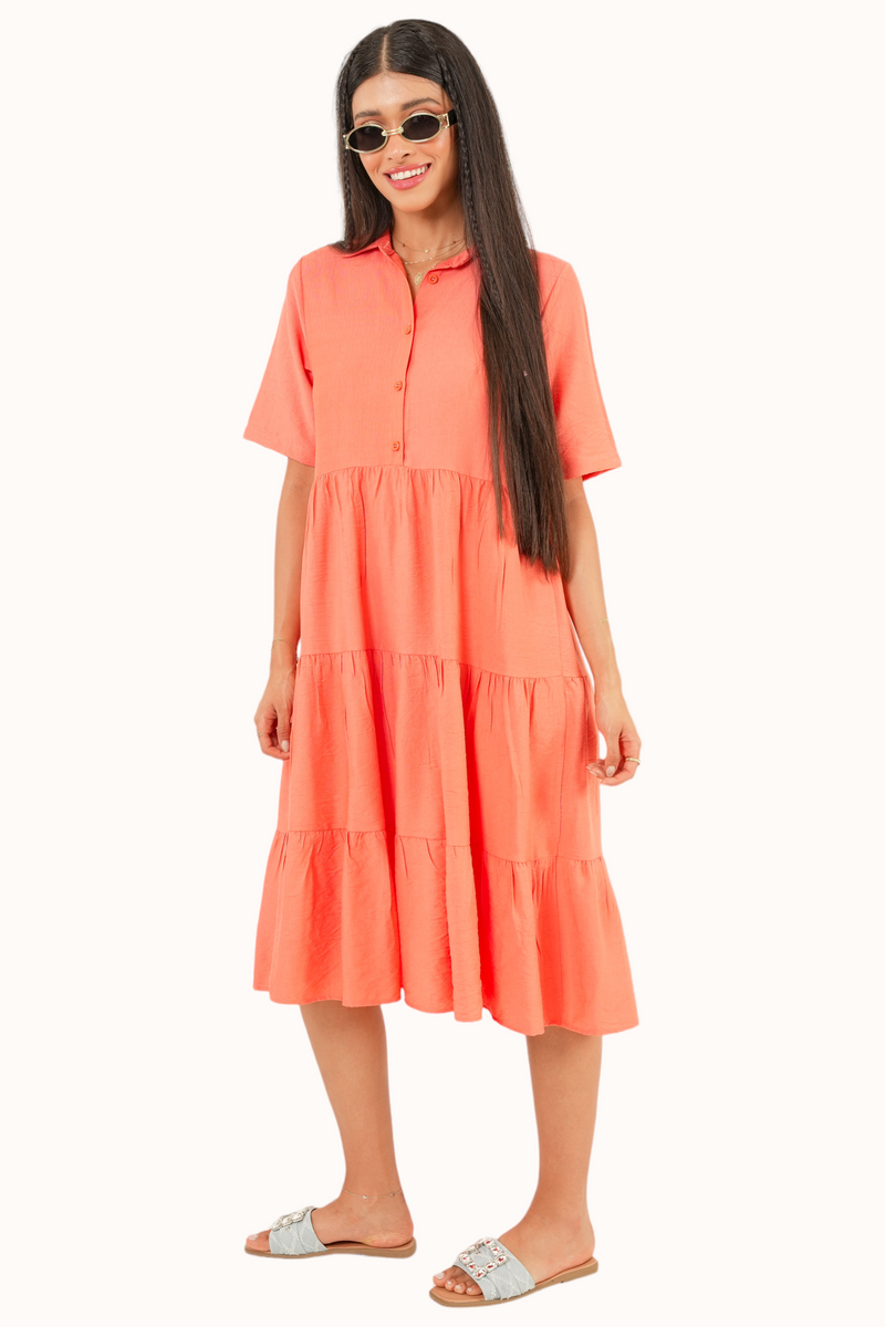 Athena Dress - Coral