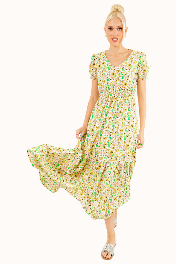 Adelina Dress - Lime Green