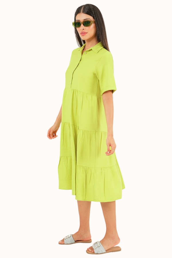 Athena Dress - Lime Green