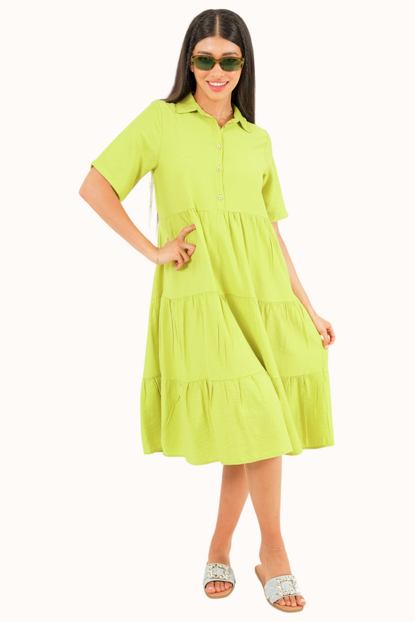 Athena Dress - Lime Green