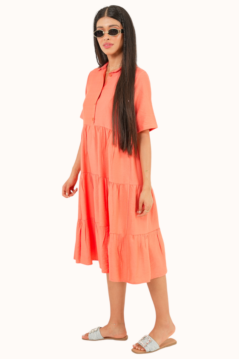 Athena Dress - Coral