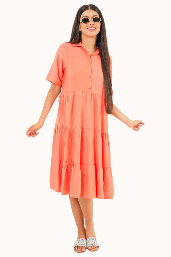 Athena Dress - Coral