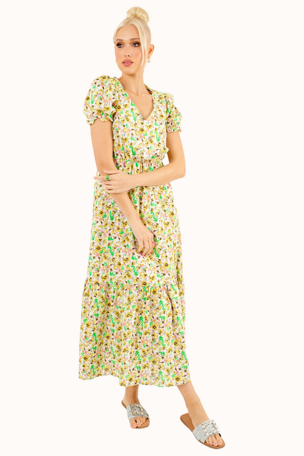 Adelina Dress - Lime Green