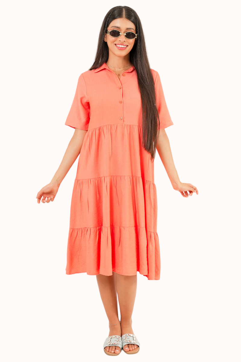 Athena Dress - Coral